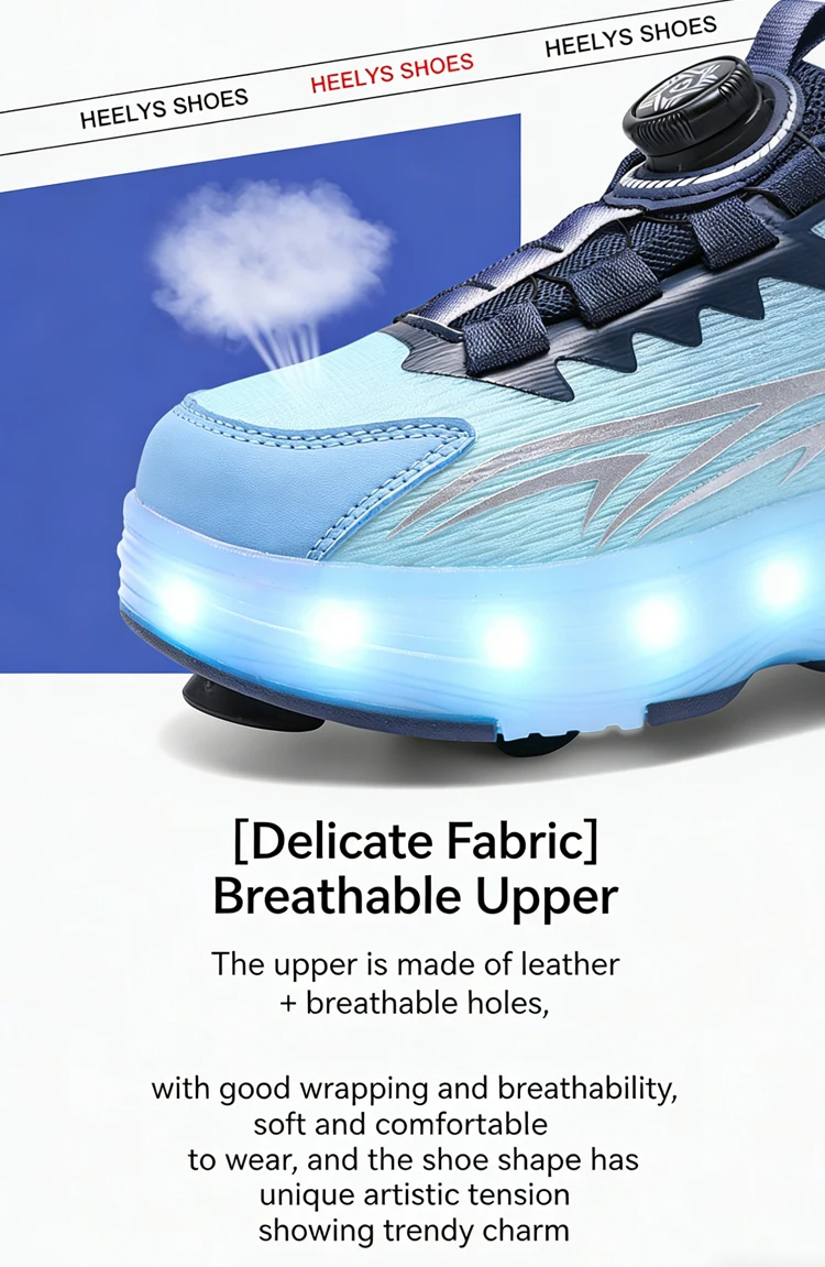 USB Rechargeable LED Light Up Roller Skates for Kids Teens Adjustable Children Boys Girls Sport Skating Shoes with Four Wheels