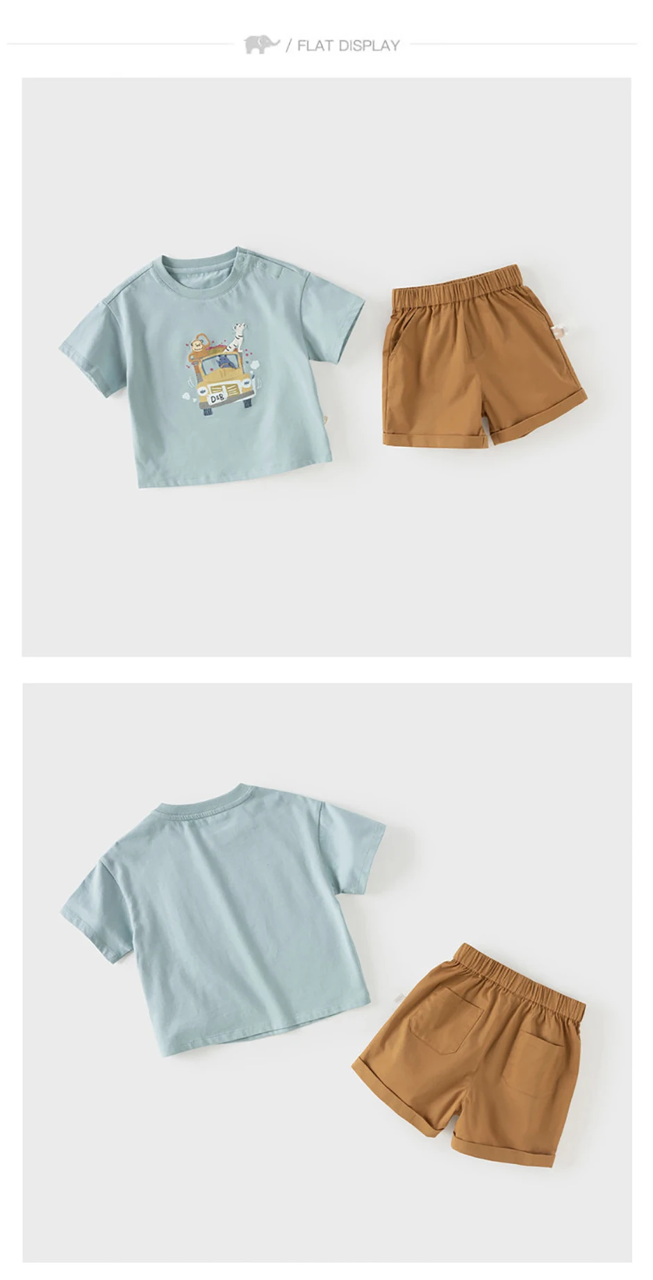 Dave Bella Boys Summer Set T-shirt Shorts Children Two-Piece Suit Printed Short Sleeve Cool Top Trousers Clothing Set DB2261627