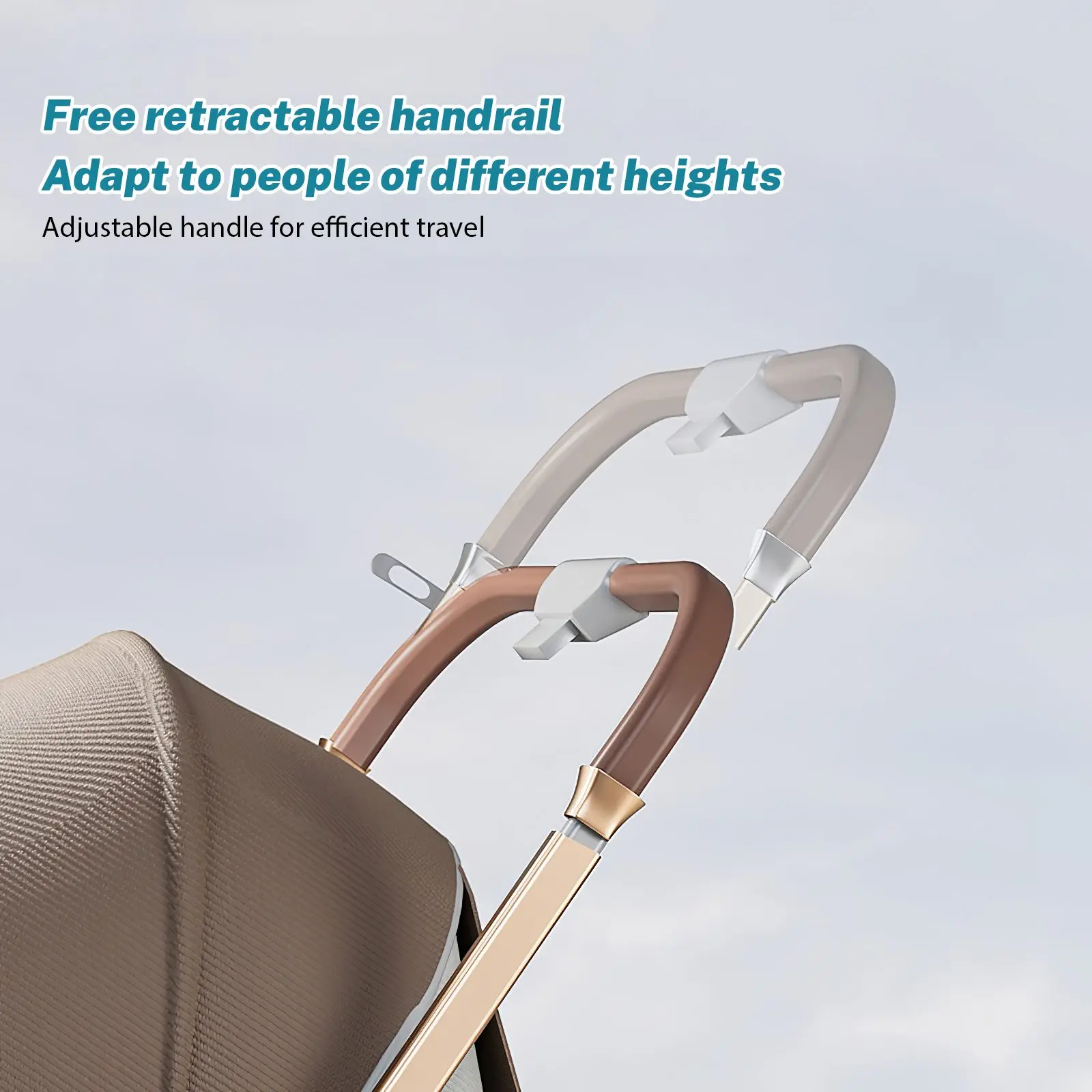 Luxury Baby Stroller Portable Travel Baby Carriage Folding Prams High Landscape Aluminum Frame Car Quick Fold for Newborn Baby