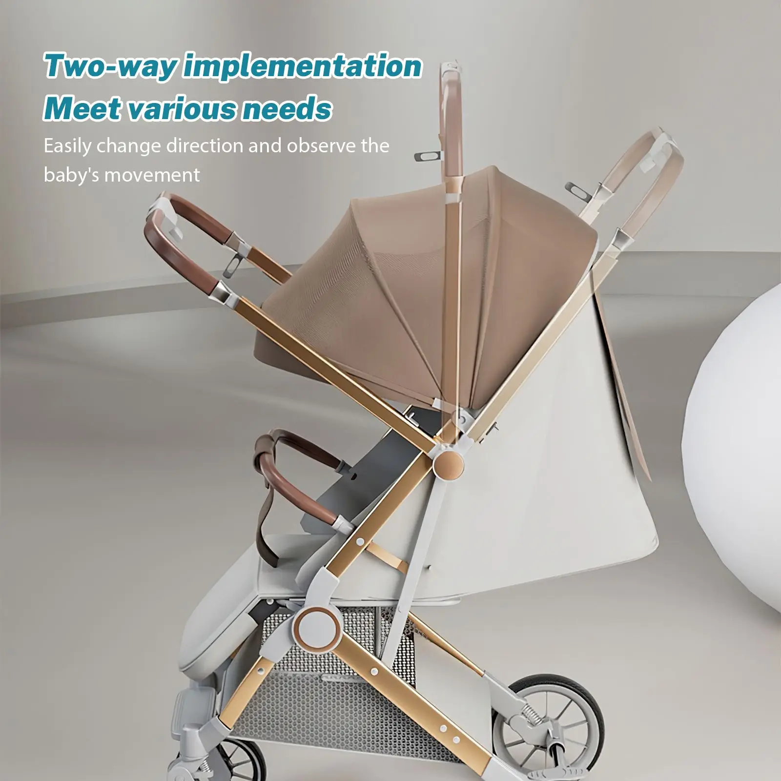 Luxury Baby Stroller Portable Travel Baby Carriage Folding Prams High Landscape Aluminum Frame Car Quick Fold for Newborn Baby