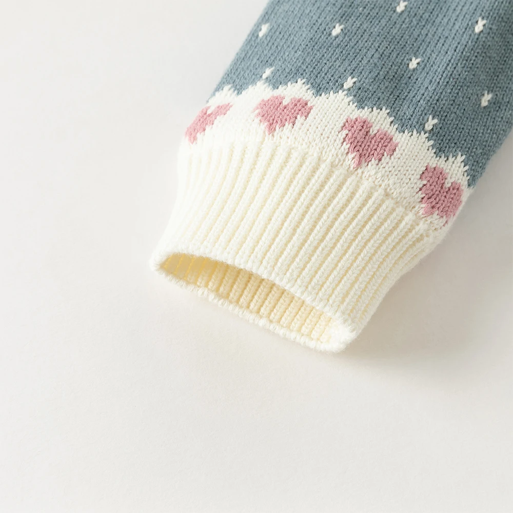 Dave Bella Children Knitted Sweater Autumn Winter Girls Warmth Casual Pullover Baby Cotton Tops Outerwear Kids Clothes DB4254729