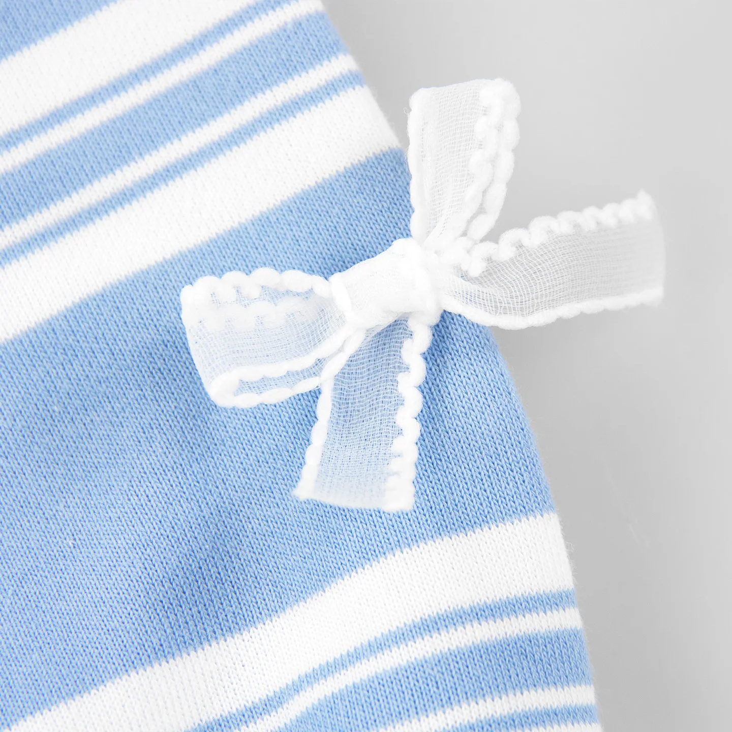 CH Girls Horizontal Stripe Colorful Letter Embroidery Long Sleeve Sweatshirt Sleeve Bow Decor Sheer Hem Layered Kids Top