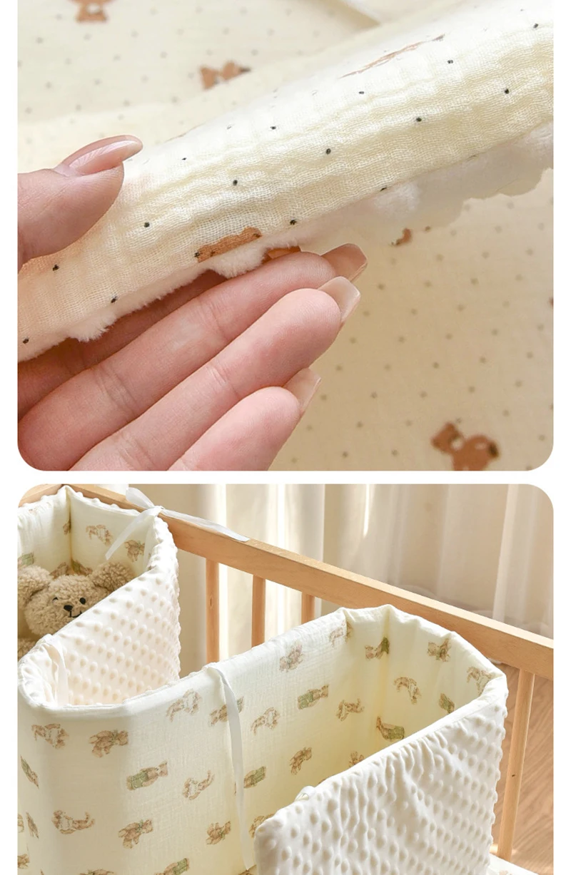Thicken Baby Bed Bumper Guard Anti-Collision Crib Protector Soft Wrap Newborn Nursery Bedding Custom Size Available