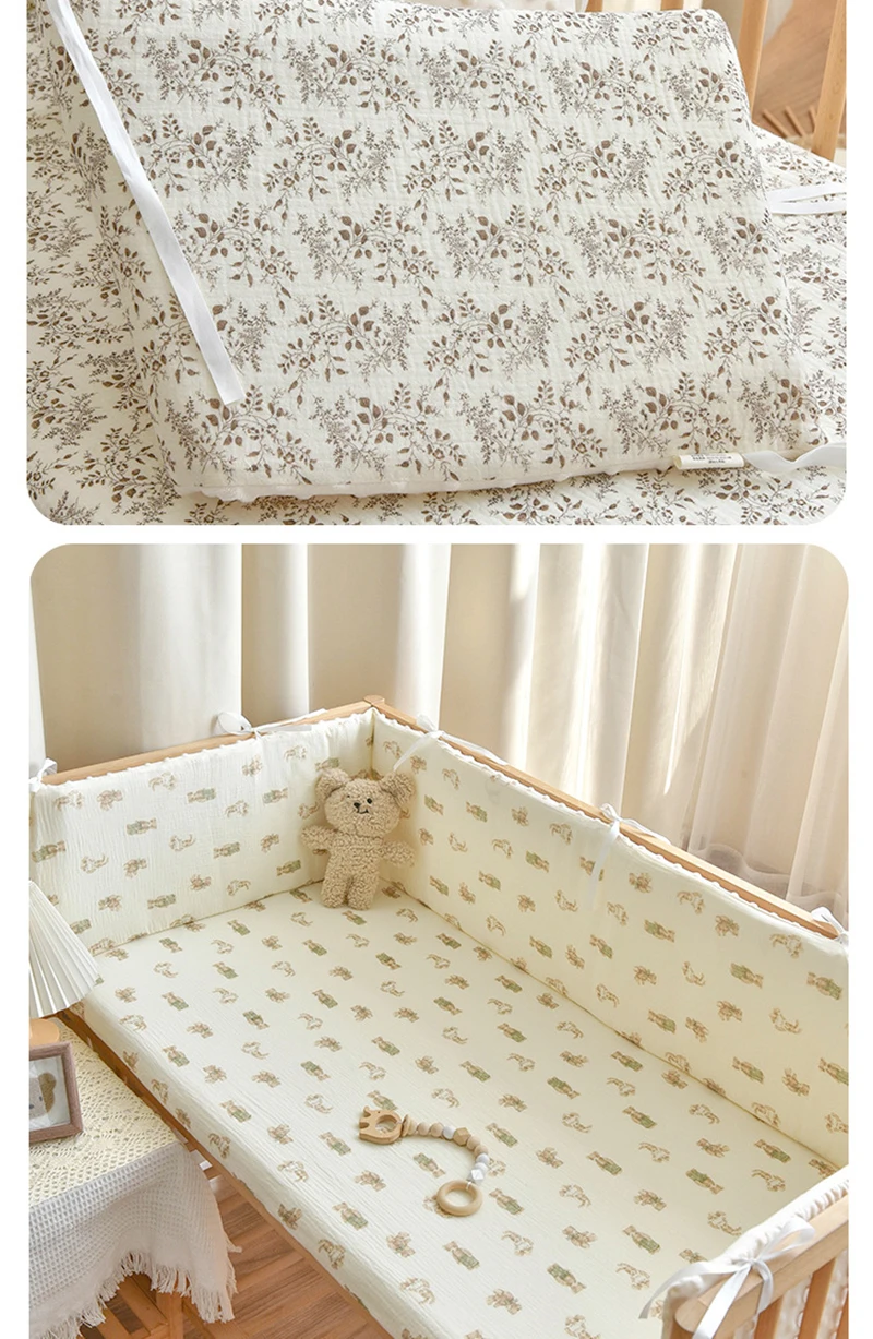 Thicken Baby Bed Bumper Guard Anti-Collision Crib Protector Soft Wrap Newborn Nursery Bedding Custom Size Available