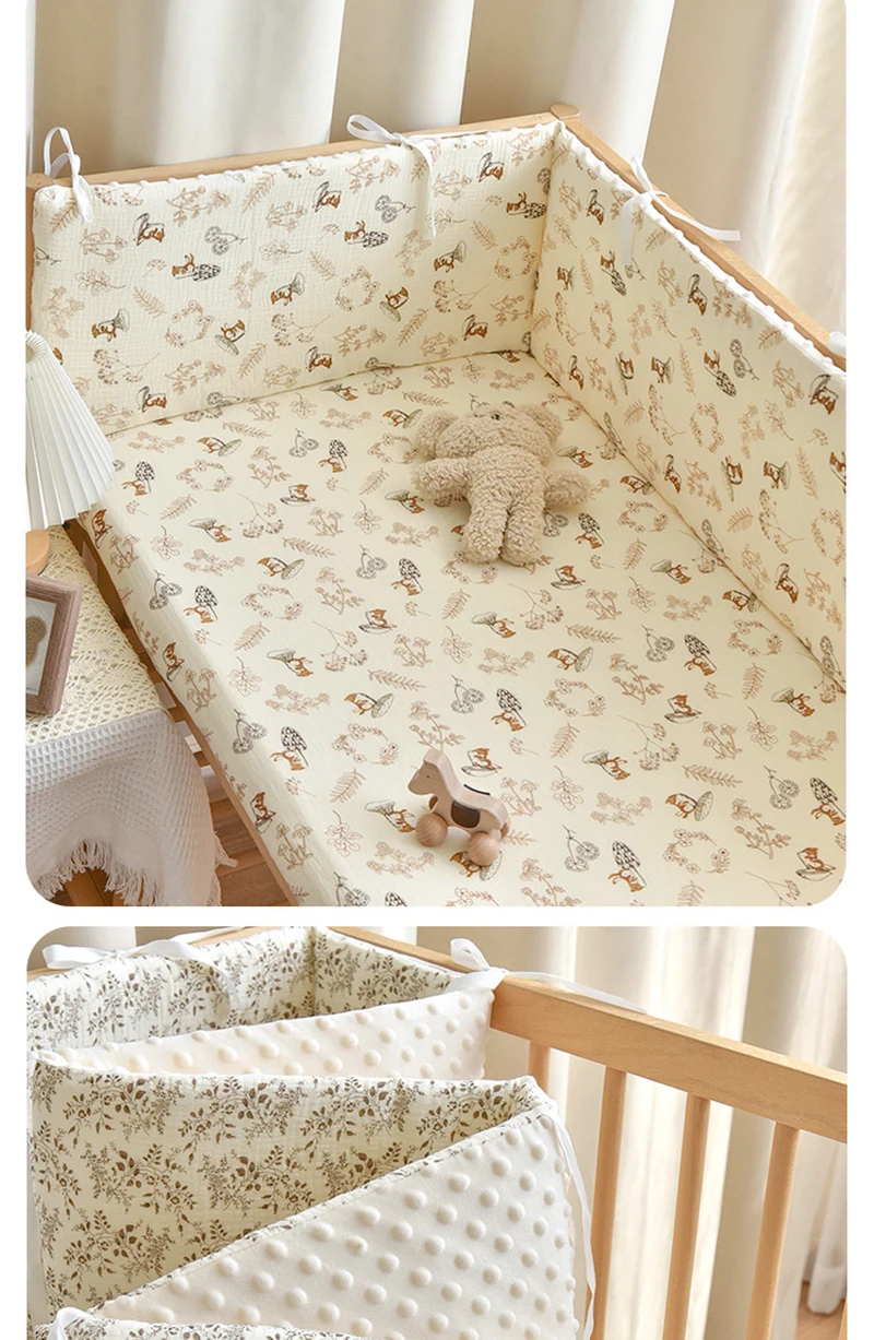 Thicken Baby Bed Bumper Guard Anti-Collision Crib Protector Soft Wrap Newborn Nursery Bedding Custom Size Available
