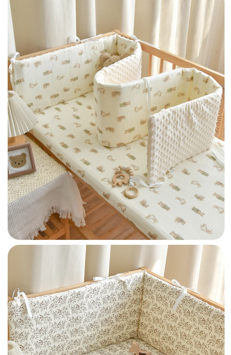 Thicken Baby Bed Bumper Guard Anti-Collision Crib Protector Soft Wrap Newborn Nursery Bedding Custom Size Available