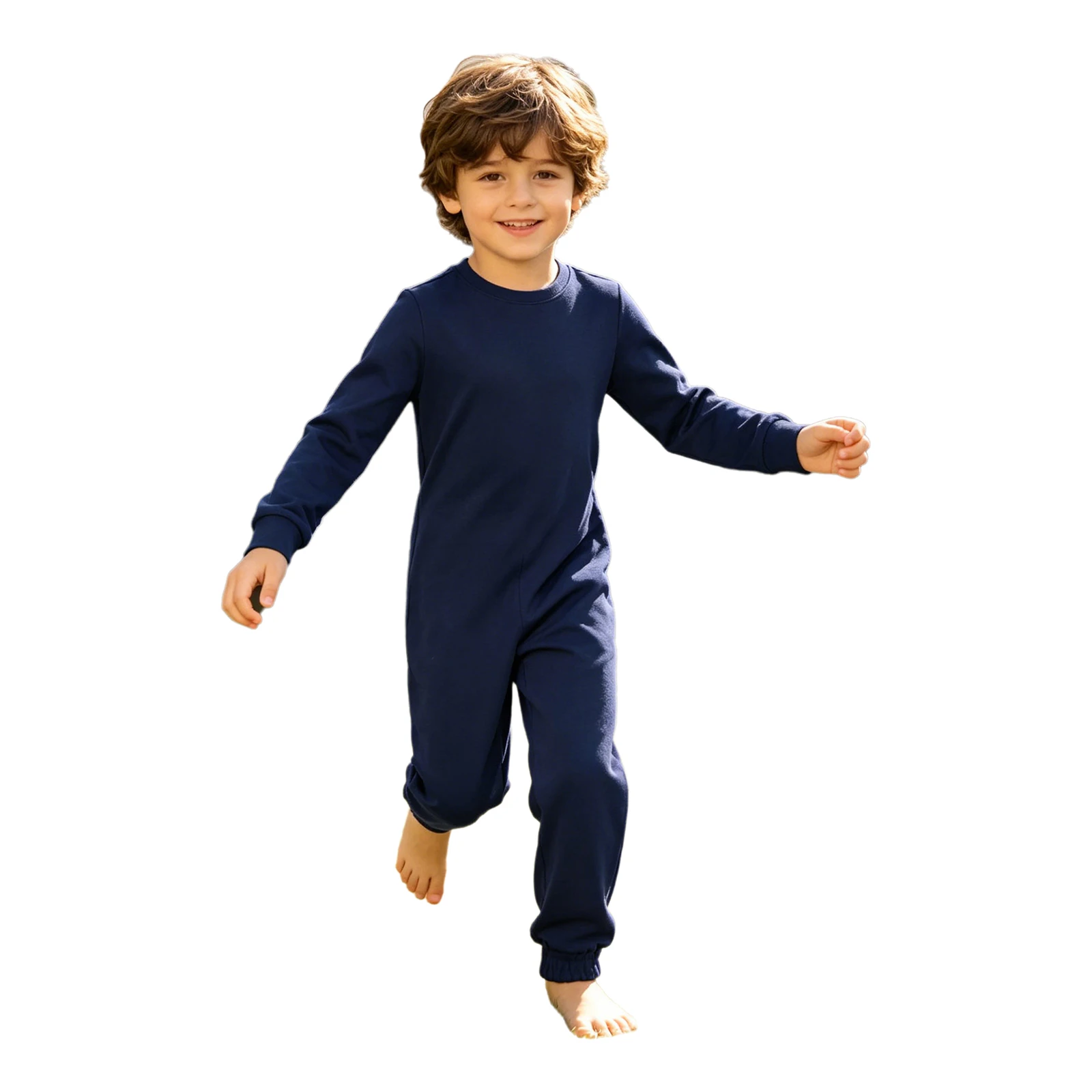 Kids Special Needs Adaptive Clothing 3Pcs /Set Long Sleeve Anti-strip Back Zipper Cotton Jumpsuit Daily Wear for Autism Patient