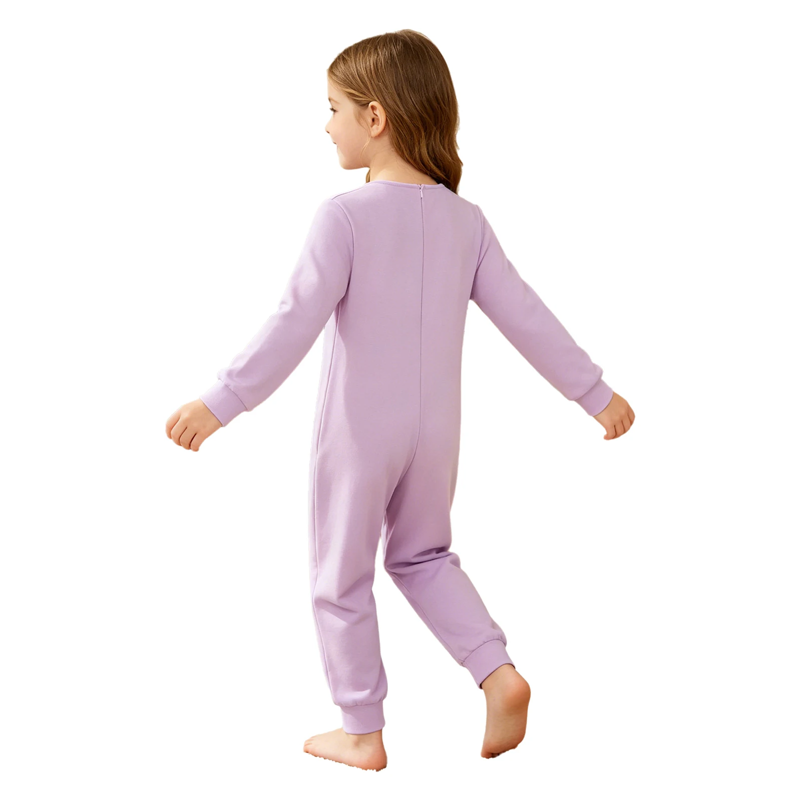 Kids Special Needs Adaptive Clothing 3Pcs /Set Long Sleeve Anti-strip Back Zipper Cotton Jumpsuit Daily Wear for Autism Patient
