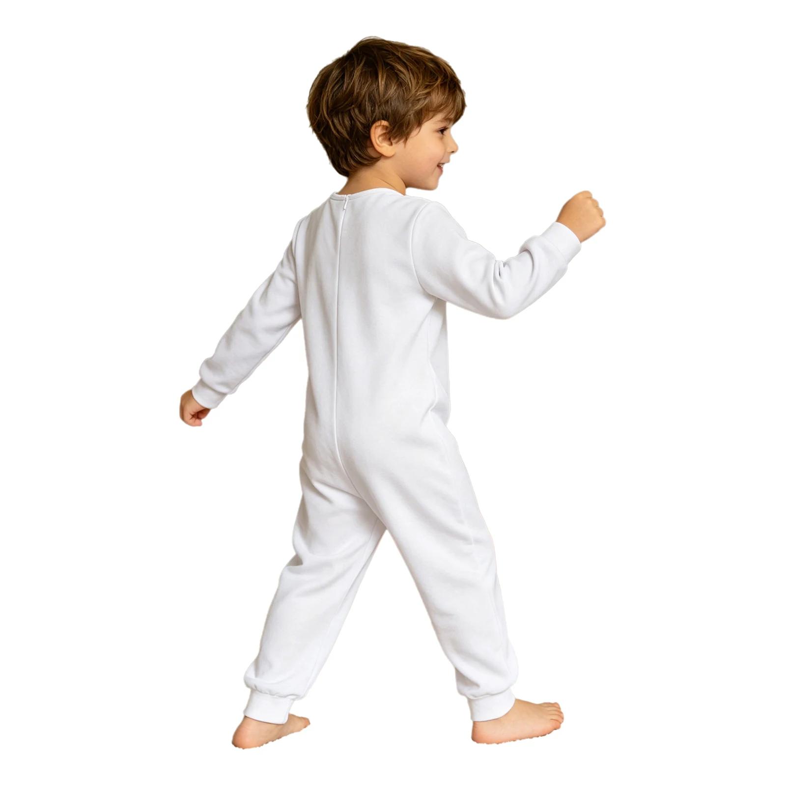 Kids Special Needs Adaptive Clothing 3Pcs /Set Long Sleeve Anti-strip Back Zipper Cotton Jumpsuit Daily Wear for Autism Patient
