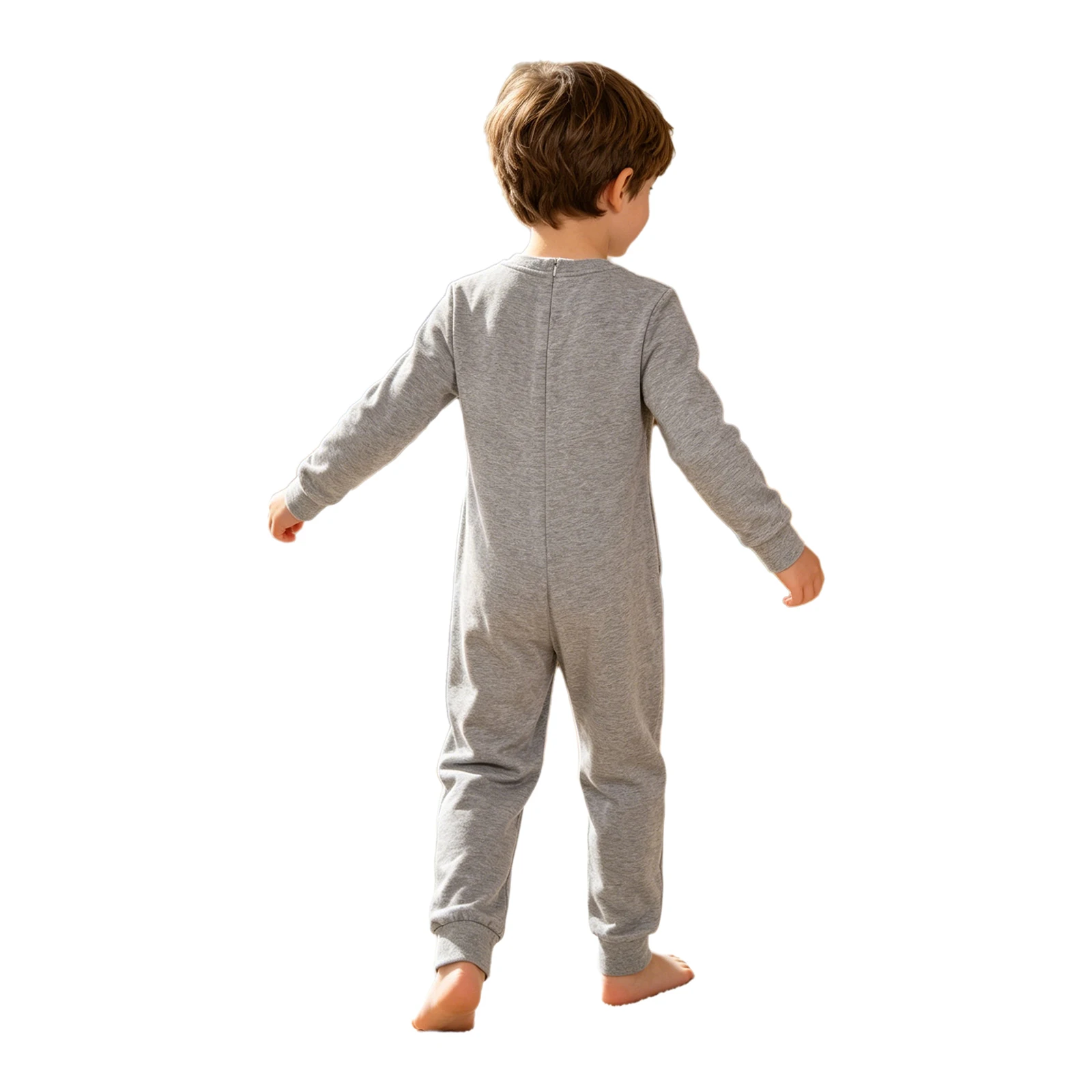 Kids Special Needs Adaptive Clothing 3Pcs /Set Long Sleeve Anti-strip Back Zipper Cotton Jumpsuit Daily Wear for Autism Patient
