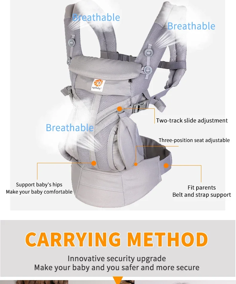 Egobaby 360 Omni Baby Carrier Cotton Breathable Ergonomic Backpacks Holder Shoulder Waist Belt Sling Suspenders 360