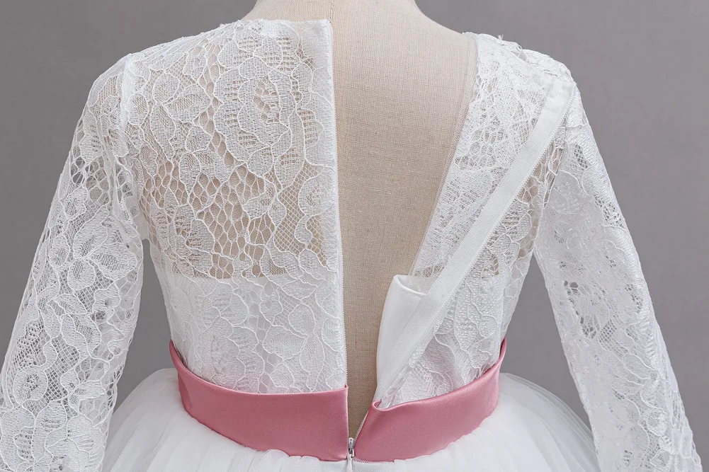 New Flower Girl Dresses For Weddings Fashion Lace Sequin Princess Birthday Party Dress Luxury Elegant First Communion kid 4-14Y