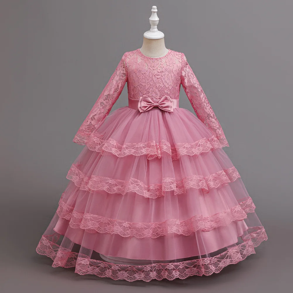 New Flower Girl Dresses For Weddings Fashion Lace Sequin Princess Birthday Party Dress Luxury Elegant First Communion kid 4-14Y