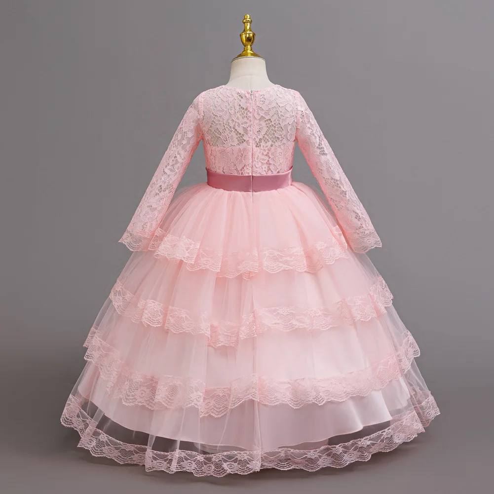 New Flower Girl Dresses For Weddings Fashion Lace Sequin Princess Birthday Party Dress Luxury Elegant First Communion kid 4-14Y