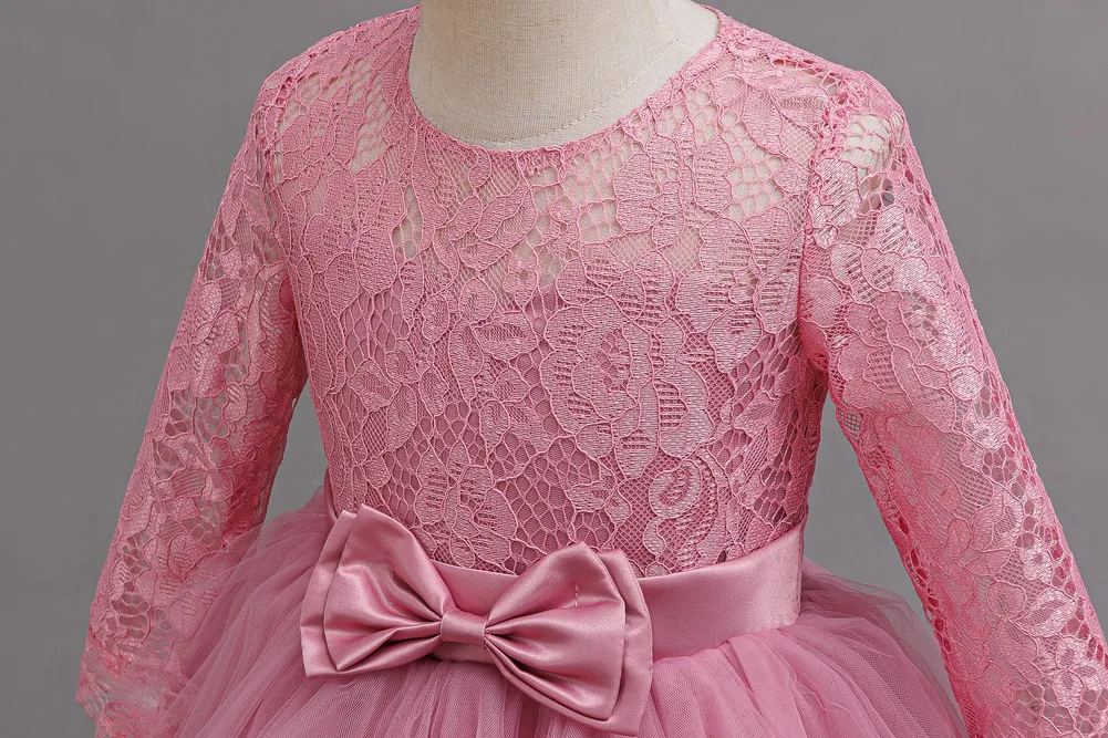 New Flower Girl Dresses For Weddings Fashion Lace Sequin Princess Birthday Party Dress Luxury Elegant First Communion kid 4-14Y