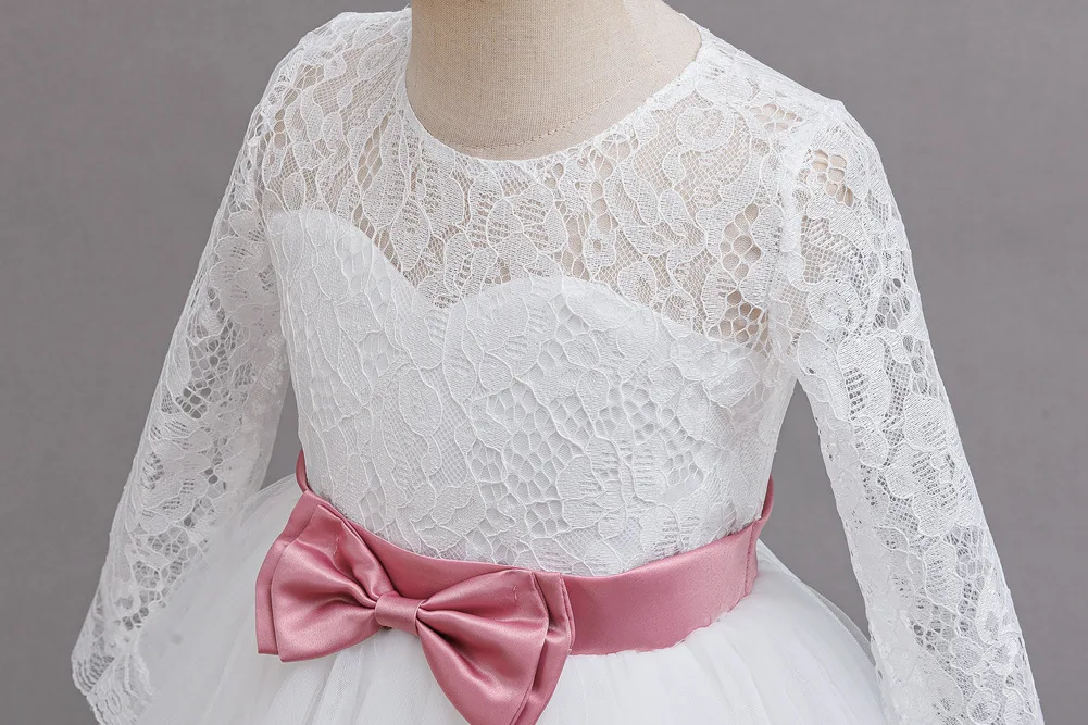 New Flower Girl Dresses For Weddings Fashion Lace Sequin Princess Birthday Party Dress Luxury Elegant First Communion kid 4-14Y