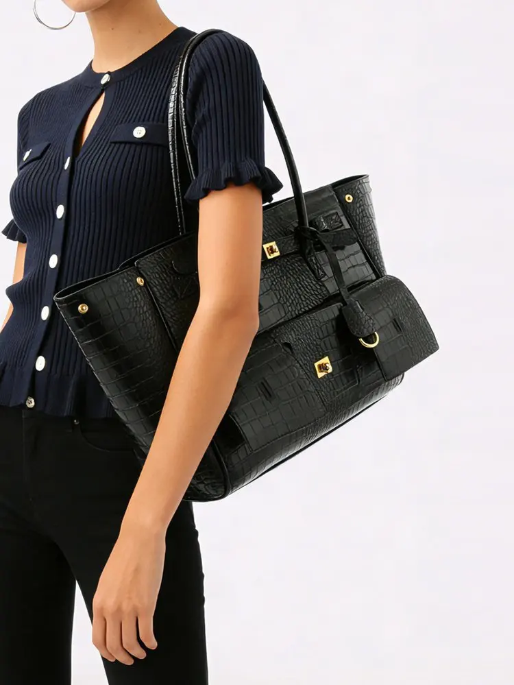Designer Diaper Bag Ladies Leather Shoulder Bag Elegant Classic Solid Color Vintage Fashionable Trendy For Shopping Party