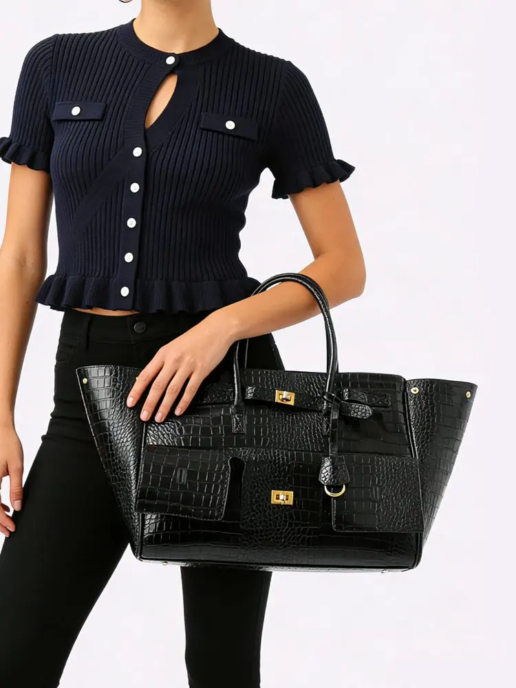 Designer Diaper Bag Ladies Leather Shoulder Bag Elegant Classic Solid Color Vintage Fashionable Trendy For Shopping Party