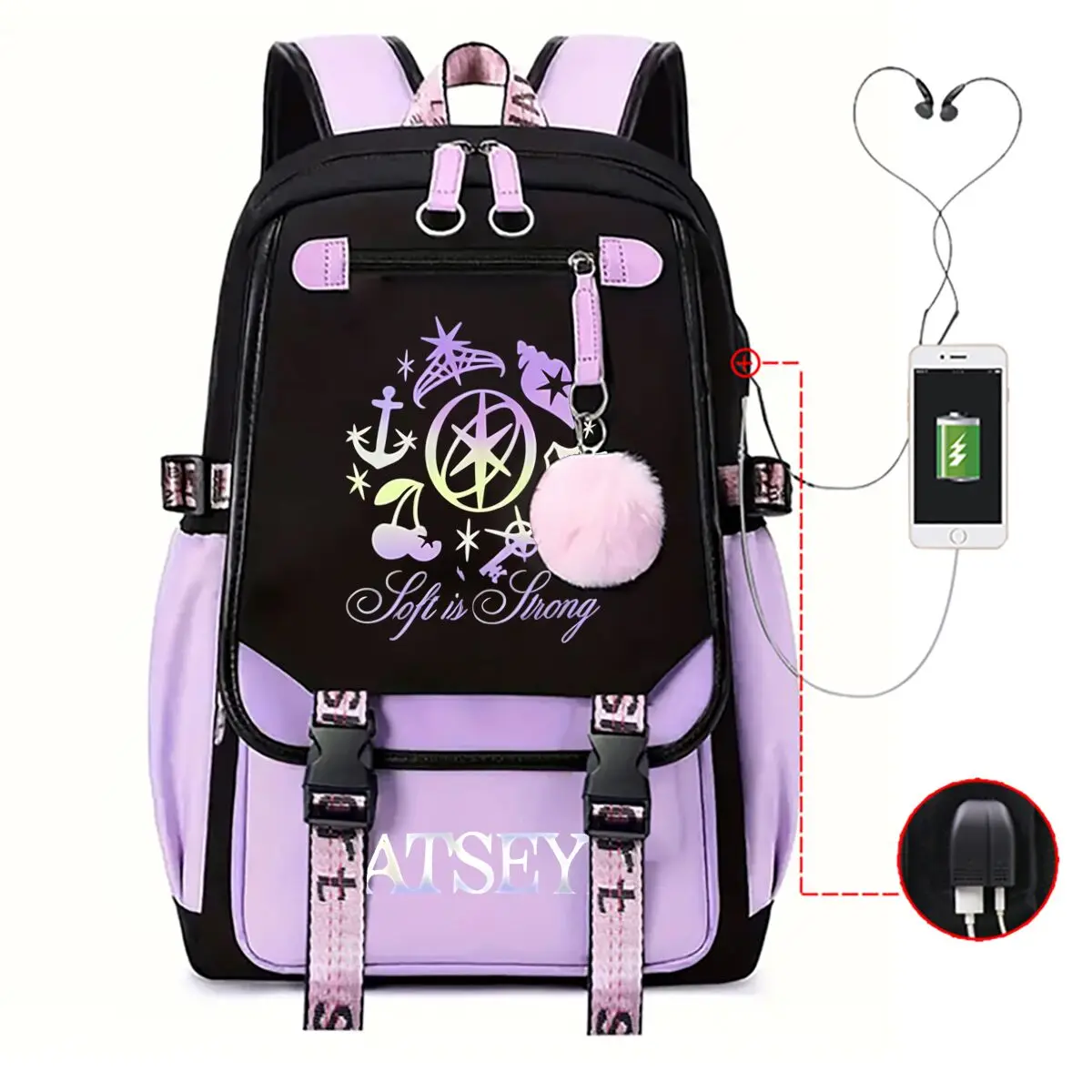 Trendy Girl Group School Bags for Students Girls Large Capacity Travel Book Bag Usb Charging Laptop Backpack Children Backpacks