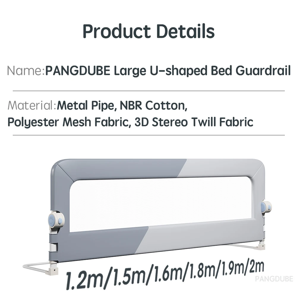 PANGDUBE 1 PCs Baby Crib Safety Bar Screw Installation Toddler Safety Barrier Foldable/Foldable Cover Side Fall Safety Bar For Baby Adjustable Height 1 ~ 30 cm