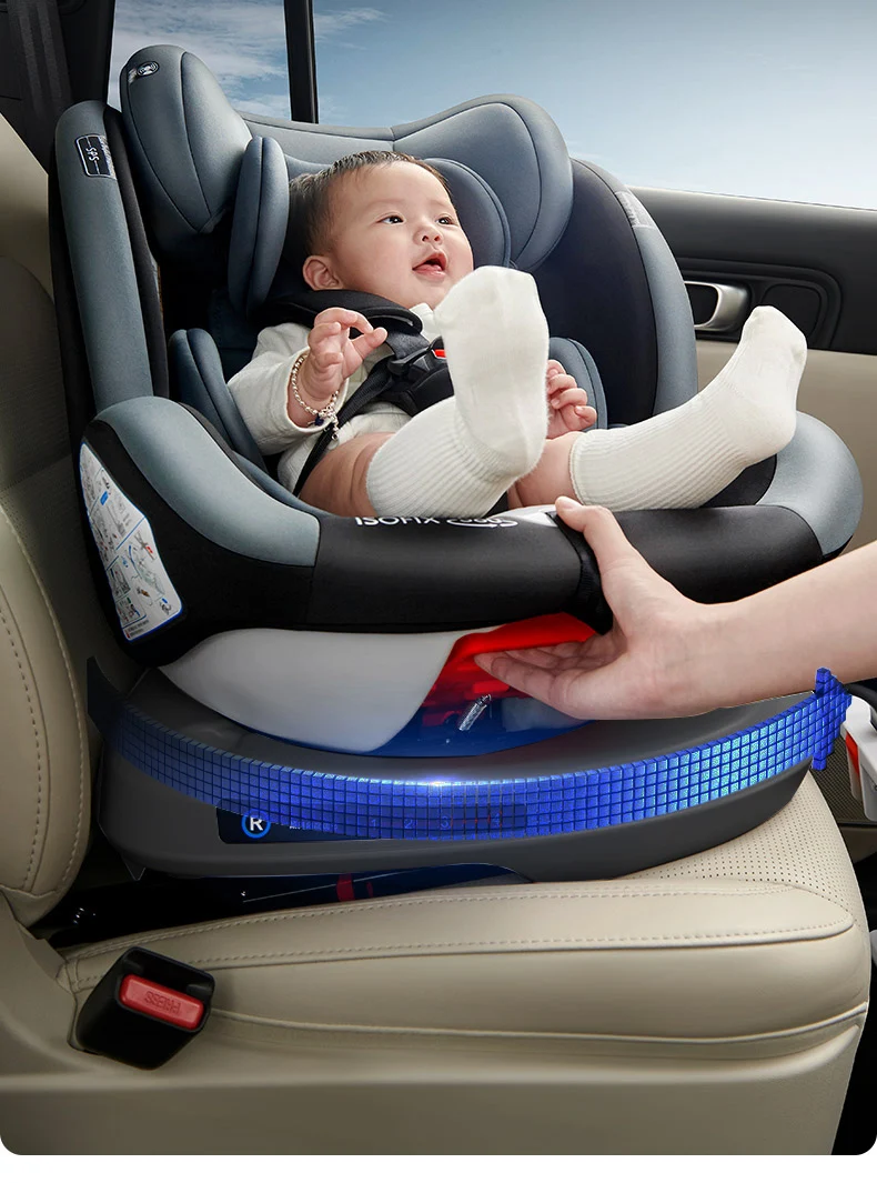 Baby Car Seat with ISOFIX Adjustable Angle 360° Rotation Newborn Supplies Safe Travel with Five-point Safety Harness Suitable for Toddlers to Take on Car Trips Soft Material Comfortable with Alert Reminder Function Baby Car Seat