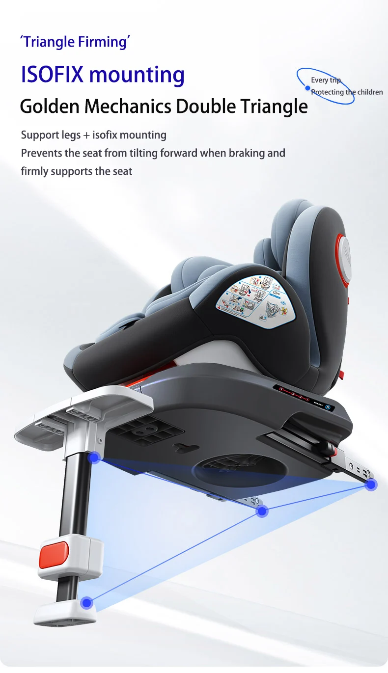 Baby Car Seat with ISOFIX Adjustable Angle 360° Rotation Newborn Supplies Safe Travel with Five-point Safety Harness Suitable for Toddlers to Take on Car Trips Soft Material Comfortable with Alert Reminder Function Baby Car Seat