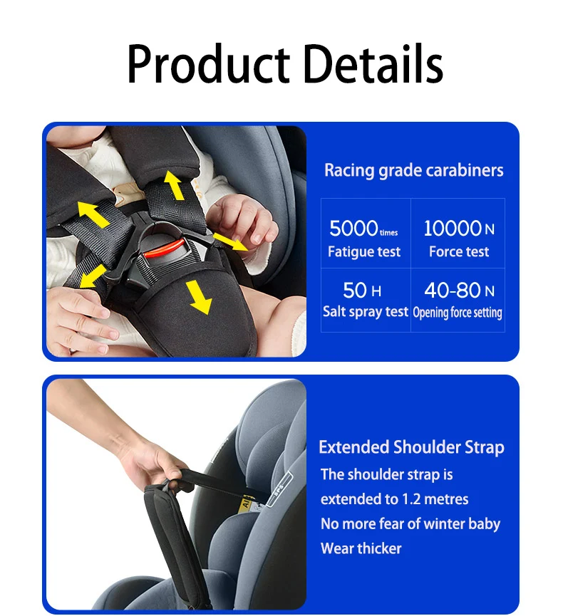 Baby Car Seat with ISOFIX Adjustable Angle 360° Rotation Newborn Supplies Safe Travel with Five-point Safety Harness Suitable for Toddlers to Take on Car Trips Soft Material Comfortable with Alert Reminder Function Baby Car Seat