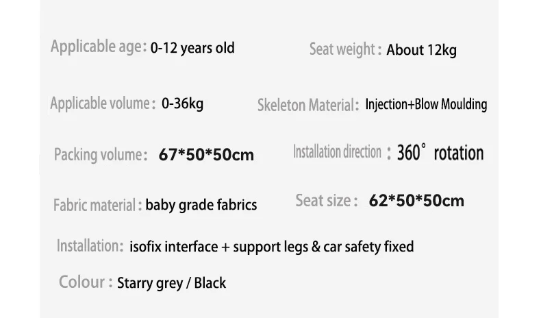 Baby Car Seat with ISOFIX Adjustable Angle 360° Rotation Newborn Supplies Safe Travel with Five-point Safety Harness Suitable for Toddlers to Take on Car Trips Soft Material Comfortable with Alert Reminder Function Baby Car Seat