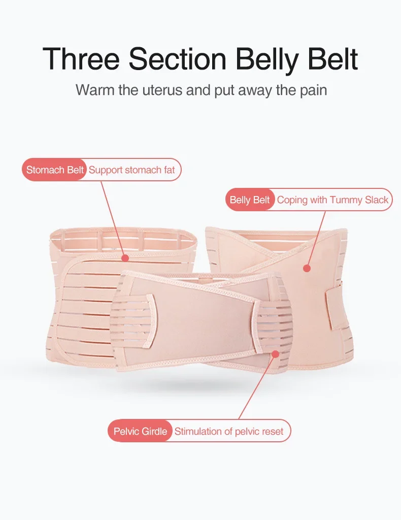 3In1 Corset Postpartum Band Women Tummy Belly Peis Belt Wrap Waist Trainer Recovery Bandage Strap Body Shaper
