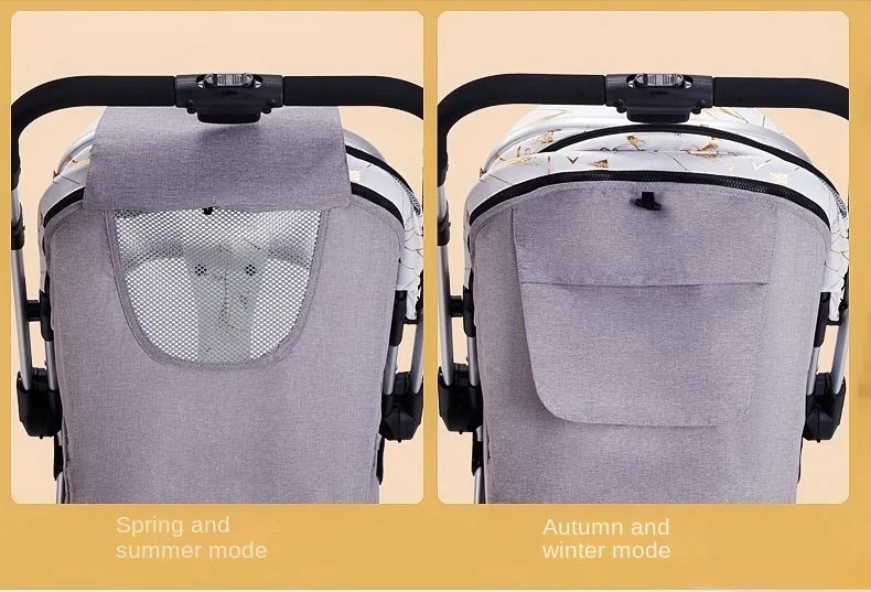 Four-wheel Baby Stroller Two-way Lightweight High-view Baby Stroller Can Sit or Lie Down Portable Travel Baby Stroller