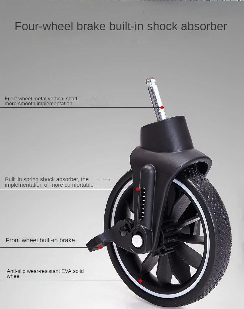 Four-wheel Baby Stroller Two-way Lightweight High-view Baby Stroller Can Sit or Lie Down Portable Travel Baby Stroller