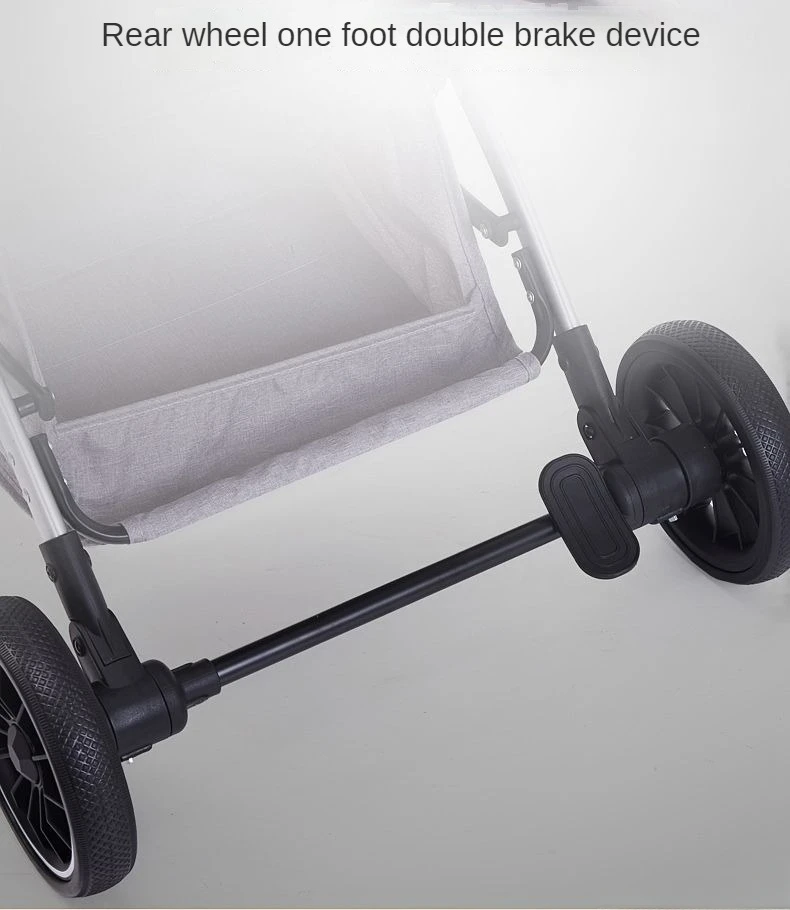 Four-wheel Baby Stroller Two-way Lightweight High-view Baby Stroller Can Sit or Lie Down Portable Travel Baby Stroller