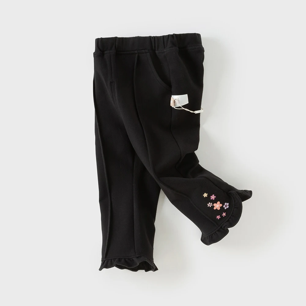 Dave Bella Children's Flare Pants Autumn Winter Casual Sweet Cute Floral Girls Baby Elastic Trousers Outdoor DB3252867