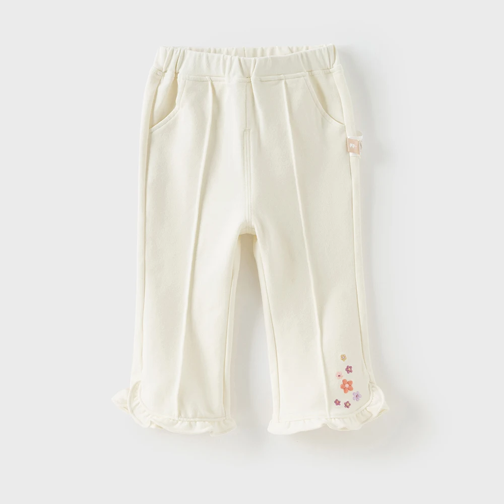 Dave Bella Children's Flare Pants Autumn Winter Casual Sweet Cute Floral Girls Baby Elastic Trousers Outdoor DB3252867