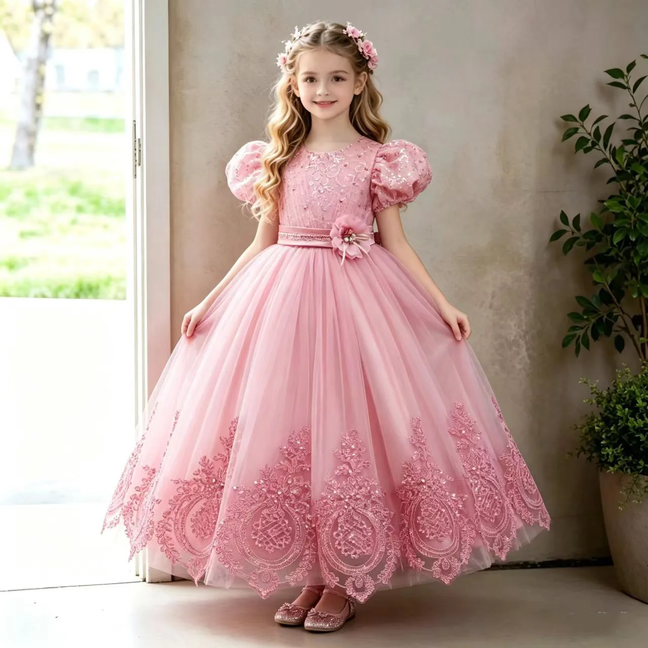 4-12 Years Old Flower Boy Wedding Dress Evening Dress Sequins Long Halloween Girl Dress Christmas Performance Host Speeches