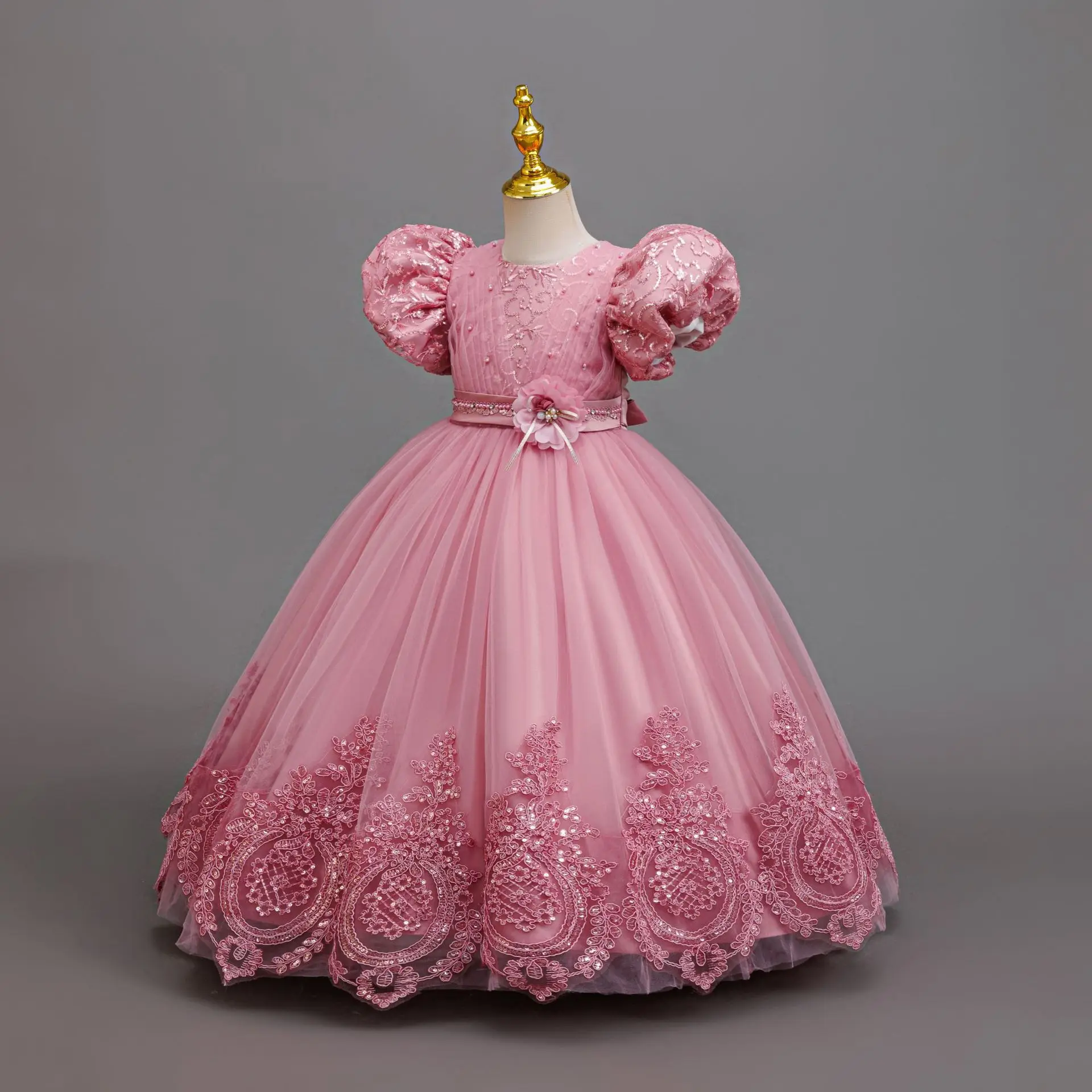 4-12 Years Old Flower Boy Wedding Dress Evening Dress Sequins Long Halloween Girl Dress Christmas Performance Host Speeches