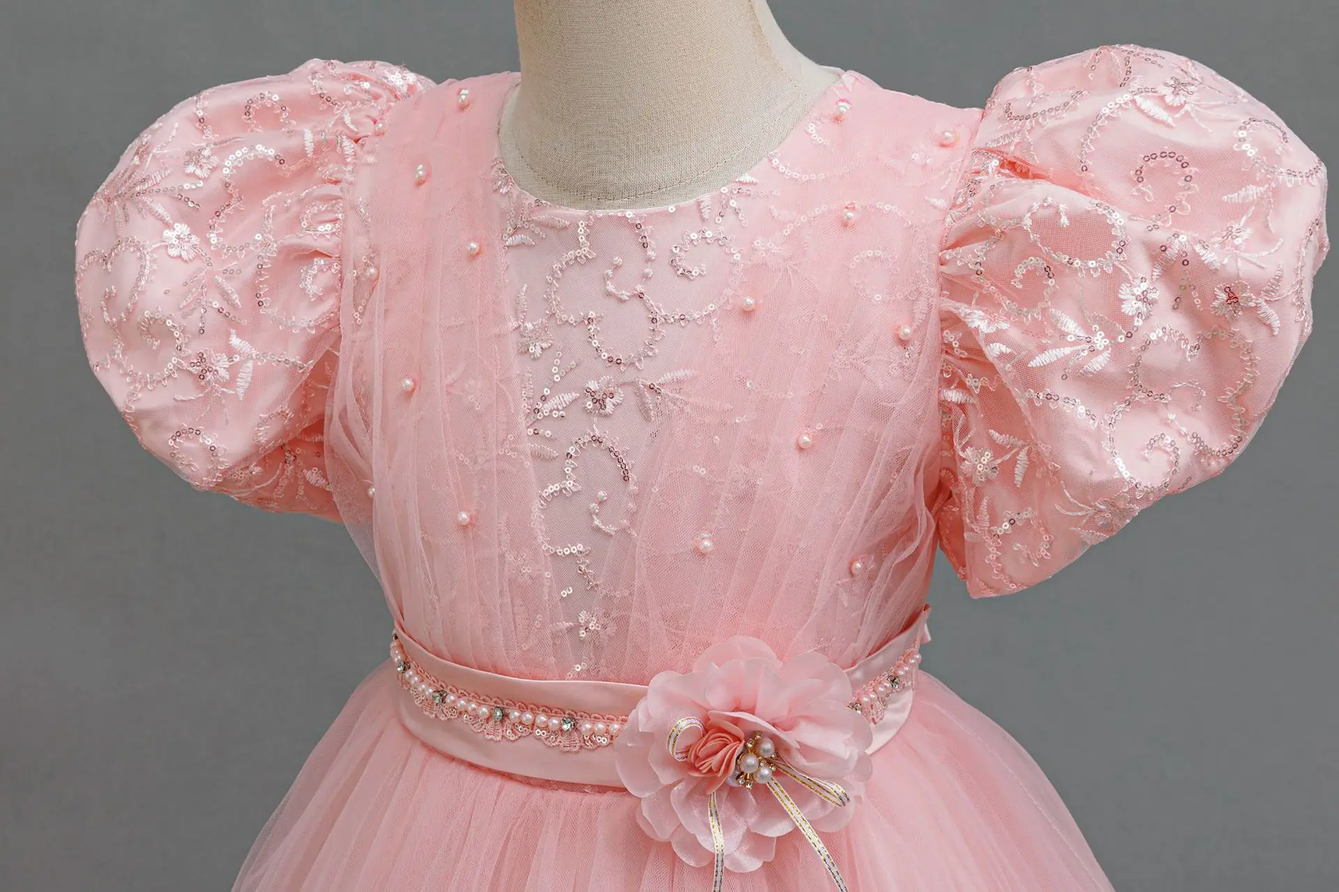 4-12 Years Old Flower Boy Wedding Dress Evening Dress Sequins Long Halloween Girl Dress Christmas Performance Host Speeches