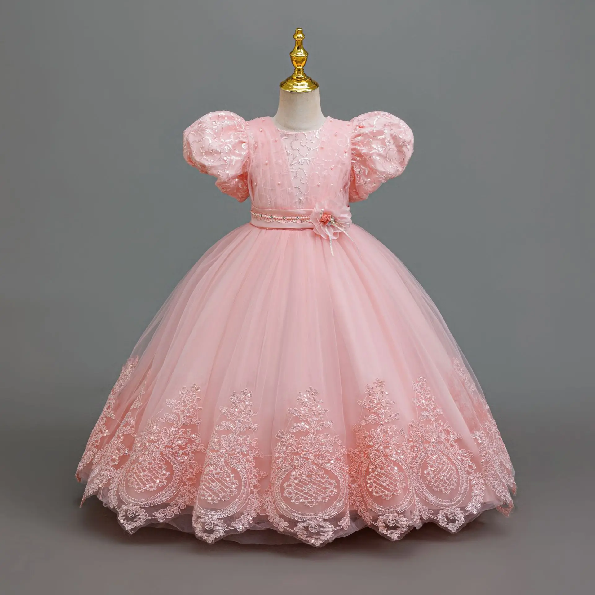 4-12 Years Old Flower Boy Wedding Dress Evening Dress Sequins Long Halloween Girl Dress Christmas Performance Host Speeches