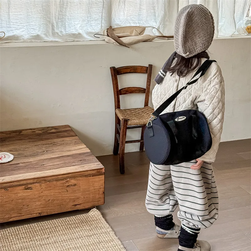 2026 Winter New Children Loose Trousers Cotton Boys Striped Casual Pants Baby Fleece Warm Pants Boy Girl Cotton Kids Clothes