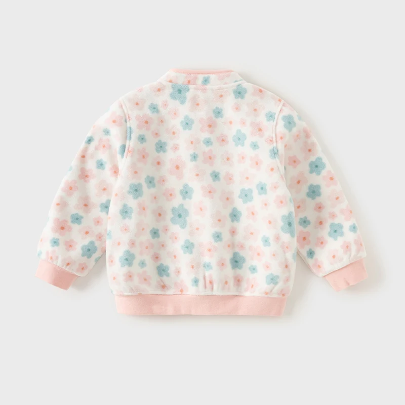 Dave Bella Spring Autumn Jackets Coats Girls Outwear Long Sleeve Zipper Toddler Clothing Baby Print Costume DB396-Y