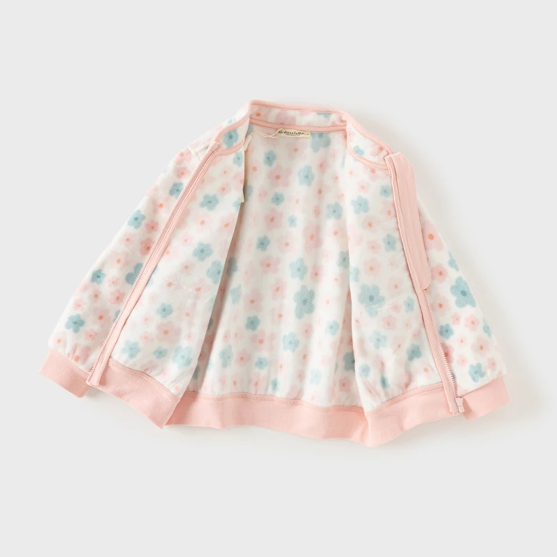 Dave Bella Spring Autumn Jackets Coats Girls Outwear Long Sleeve Zipper Toddler Clothing Baby Print Costume DB396-Y