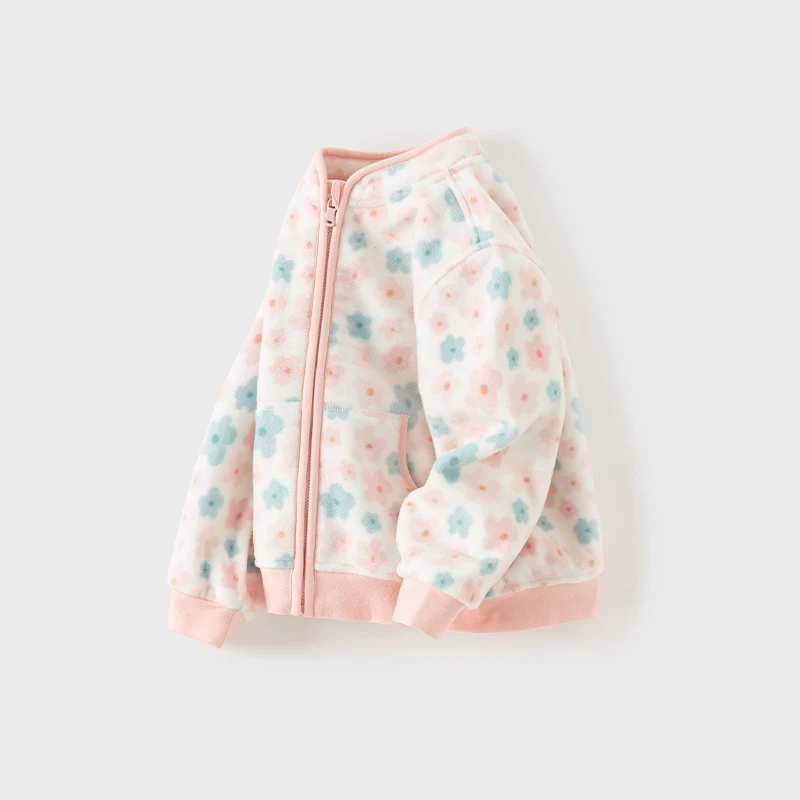 Dave Bella Spring Autumn Jackets Coats Girls Outwear Long Sleeve Zipper Toddler Clothing Baby Print Costume DB396-Y