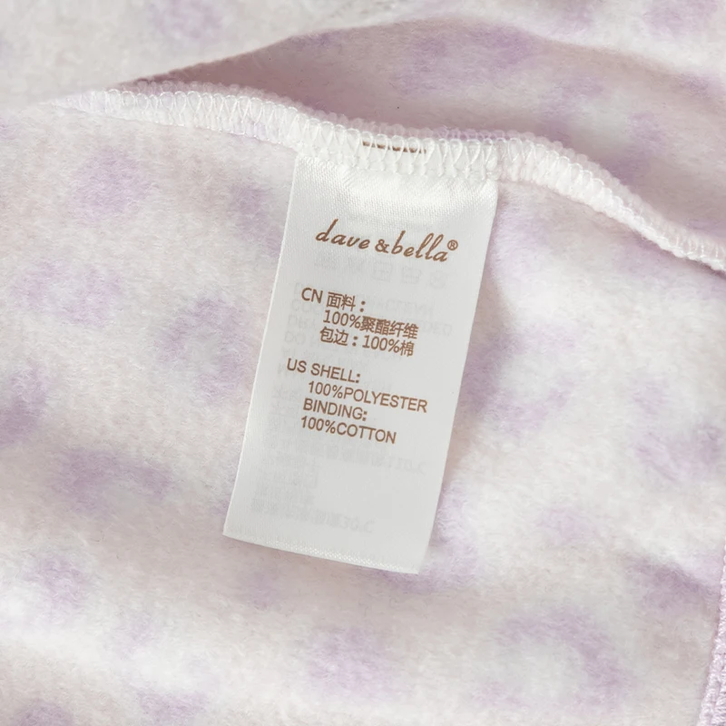 Dave Bella Spring Autumn Jackets Coats Girls Outwear Long Sleeve Zipper Toddler Clothing Baby Print Costume DB396-Y