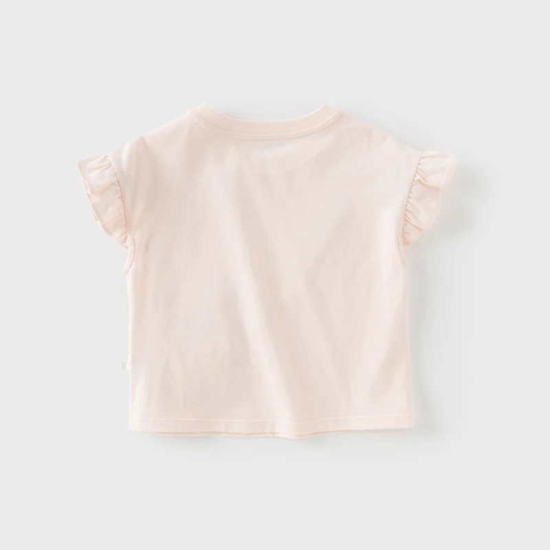 Dave Bella Children's T-shirt Summer Fashion Casual Sweet Cute Cartoon Rabbit Girl's Short Sleeves Bottoming Shirt DB2251720