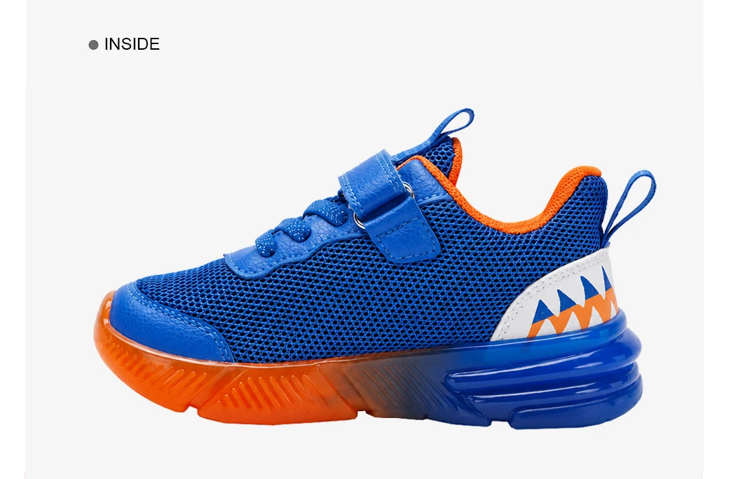 EXDINO Dinosaur Light Up Toddler Little Kids Shoes Mesh Breathable LED Flashing for Boys Non-slip Soft Lining Sports Sneakers