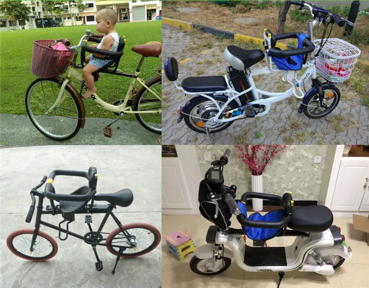 PANGDUBE Universal Front Bike Child Seat Adjustable Baby Bicycle Carrier with Safety Belt Foldable Kids Cycle Seat for Mountain