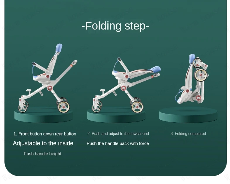 Baby stroller 0 to 3 years High view Shock absorption four wheels stroller folding Can sit or lie down lightweight baby stroller