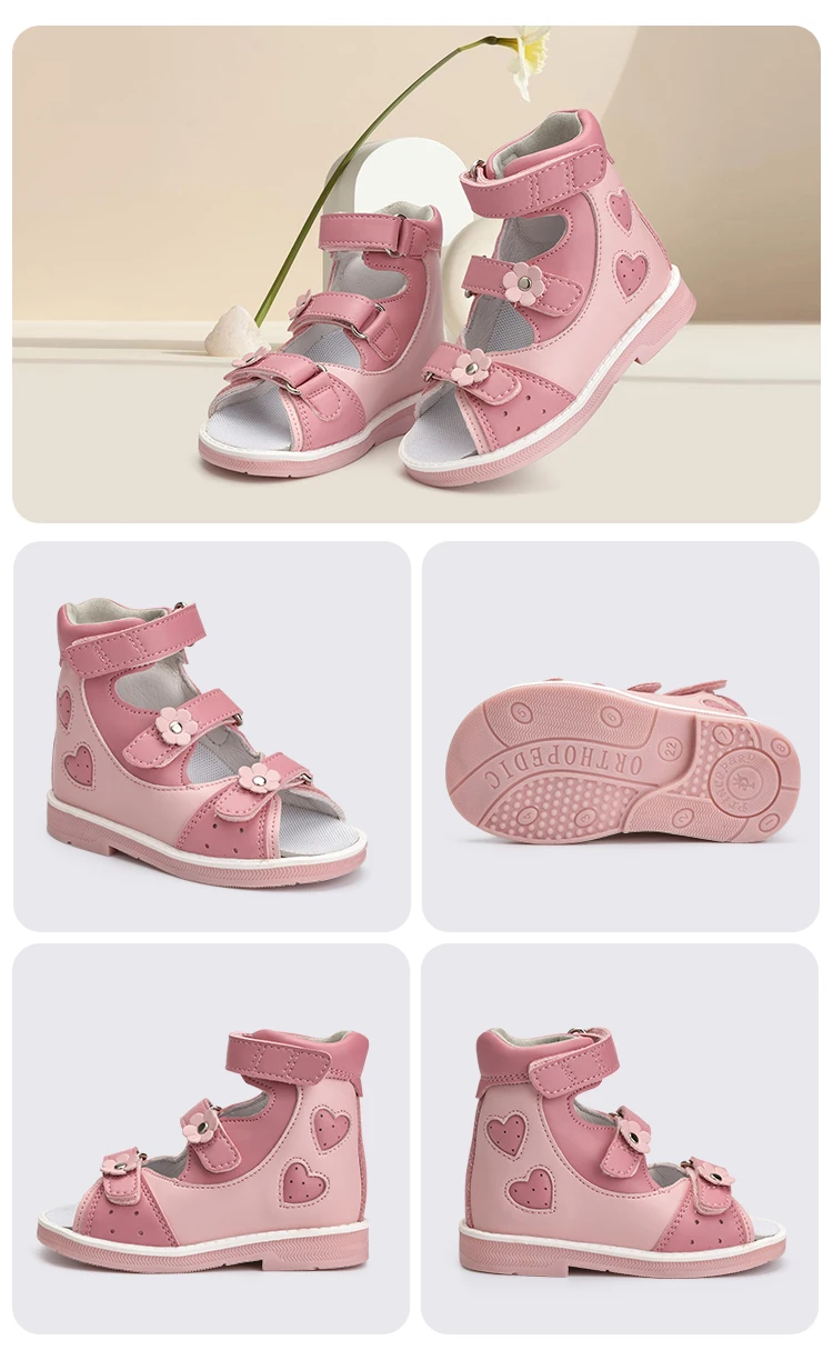 Princepard Children's Orthopedic Sandals Summer Corrective AFO Leather Shoes with Arch Support Thomas Sole EU 20-35