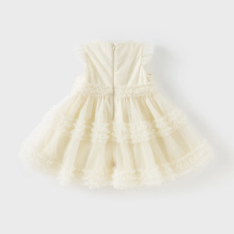Dave Bella Girls' Dress Summer New Sweet Charm Cute Children's Elegant Mesh Princess Dress Birthday Party Outdoor DB2251650