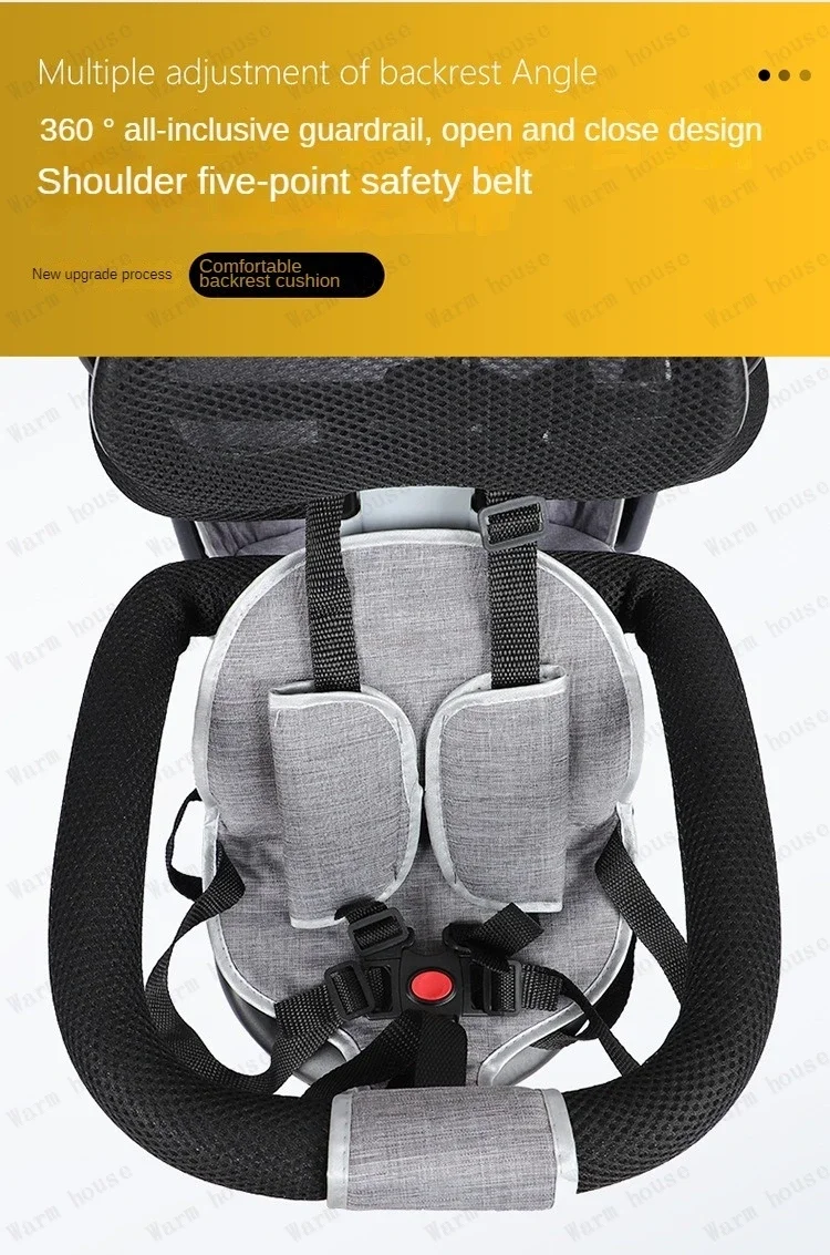 Children's Double Stroller Multifunctional Two-way Baby Stroller Twins Stroller Double Folding Three-wheel Car